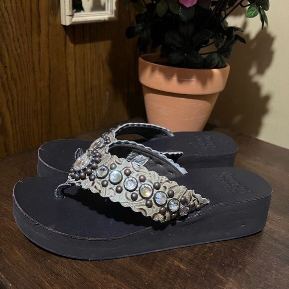COWGIRL JEWELS FLIP FLOPS SIZE LARGE 9-10 - Picture 5 of 8